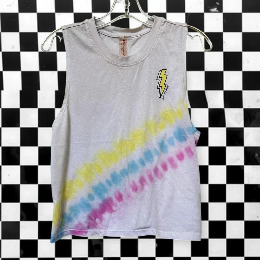 ⭐️ 3/35 Betsy Johnson Performance Lightning Bolt Tie Dye Tank - Picture 2 of 5